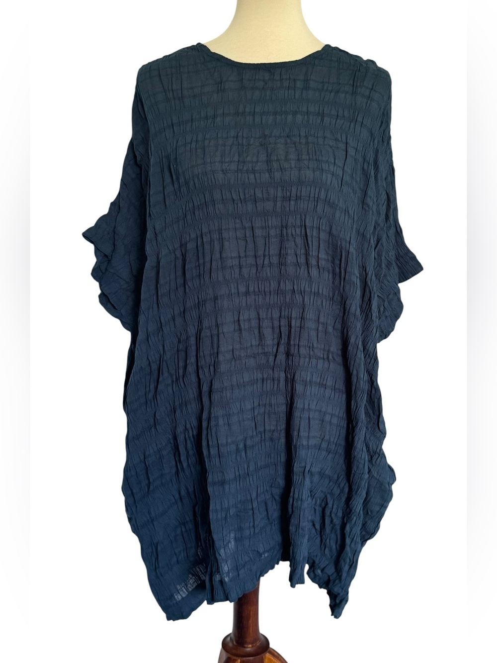 Natural Life Blue Oversized Relaxed Boho Gauze Textured Tunic Top Size Medium - Picture 2 of 11